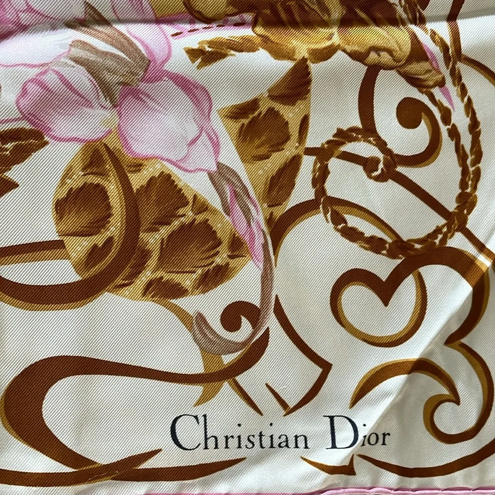 Christian Dior preowned scarf 33.5x34 inches